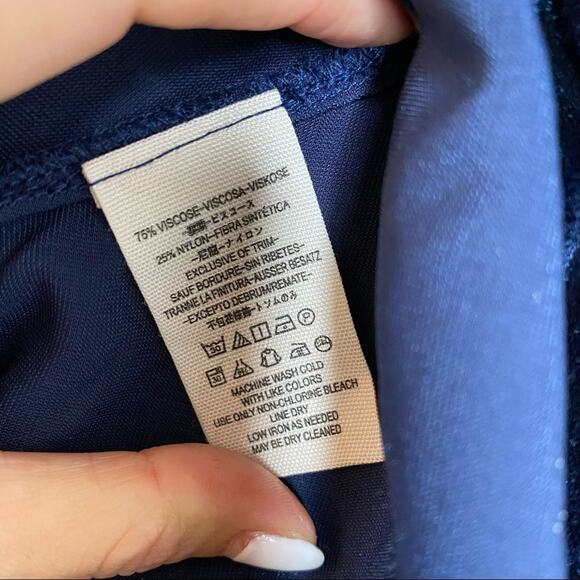 FREE PEOPLE Womens Be My Baby Navy Blue Velvet Mini Button Back Dress Size 2/XS - Picture 14 of 15